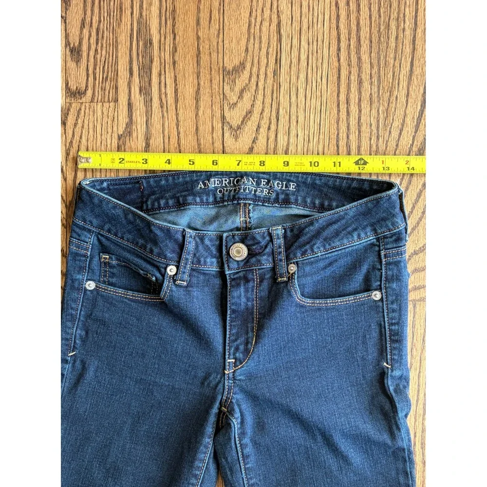 American Eagle Skinny Super Stretch Jeans Dark Wash Size 2 Short Indigo‎ Denim